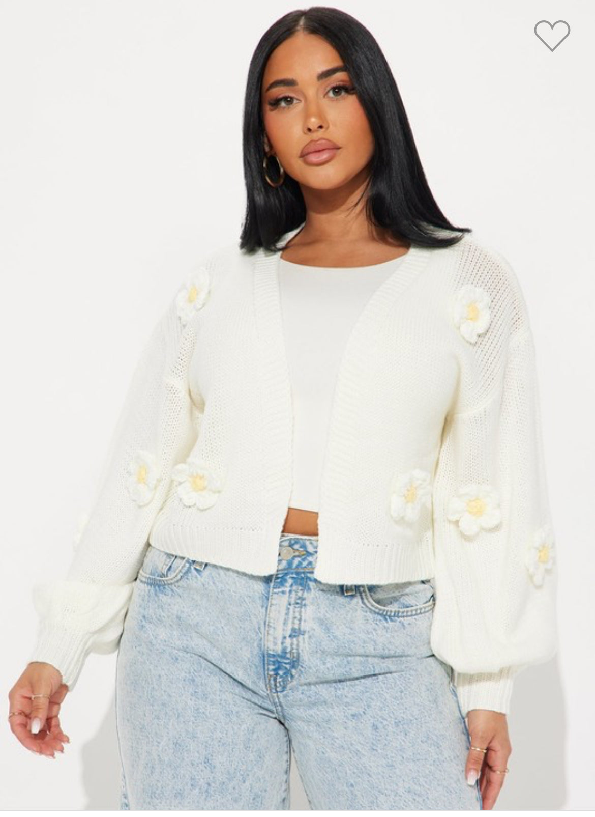 Floral Patch Sweater Cardigan