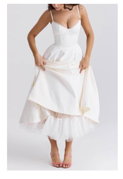 "FlowerBomb" V-Neck Sleeveless Dress