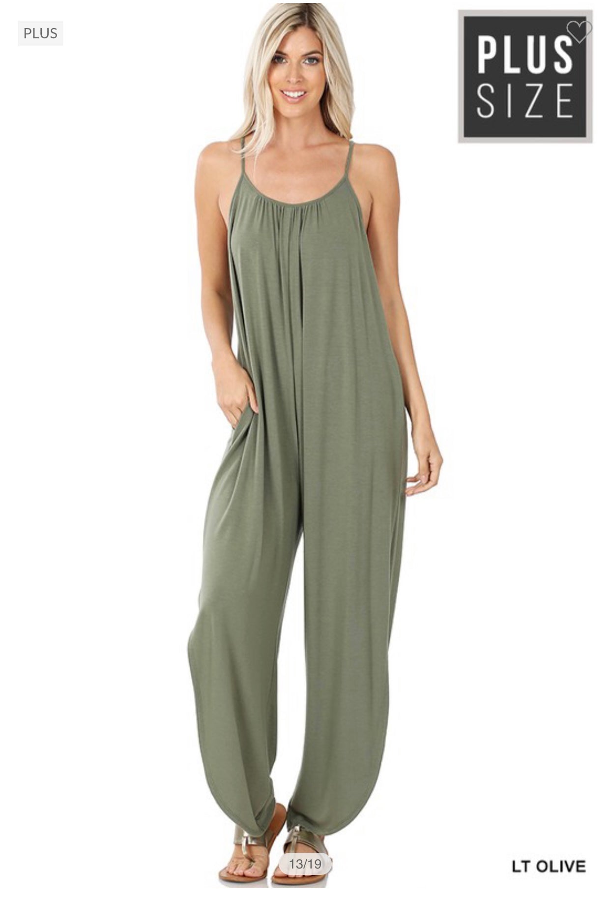 PLUS SIZE " Vacation Me" Jumpsuit w/ Side Split