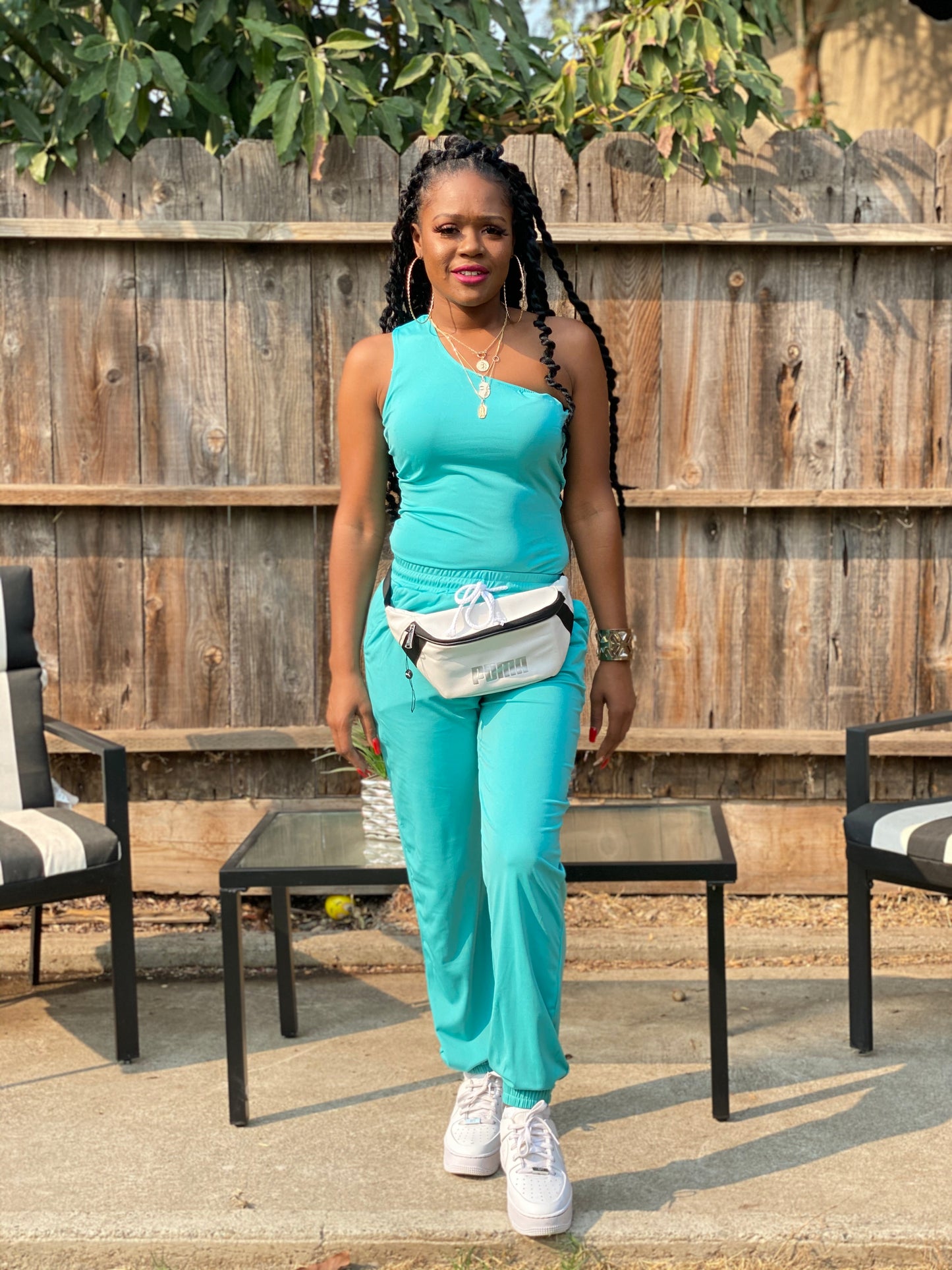 " Off The Shoulder" Two Piece Jogger Set