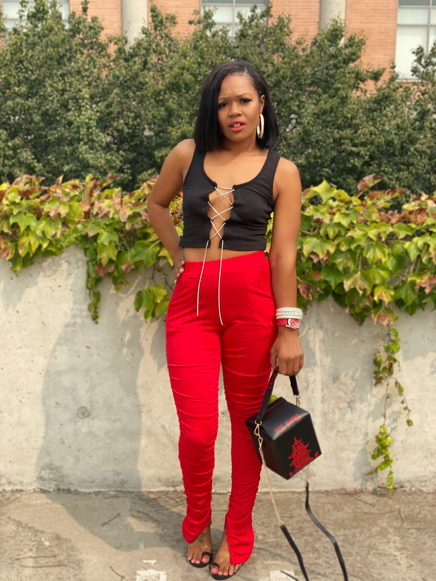 "Rhinestone" Crop Top