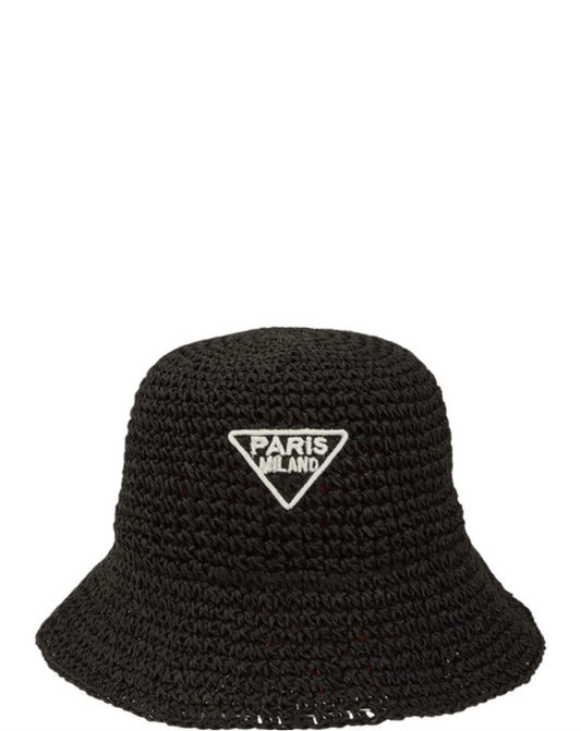 "Paris" Straw Bucket Hat