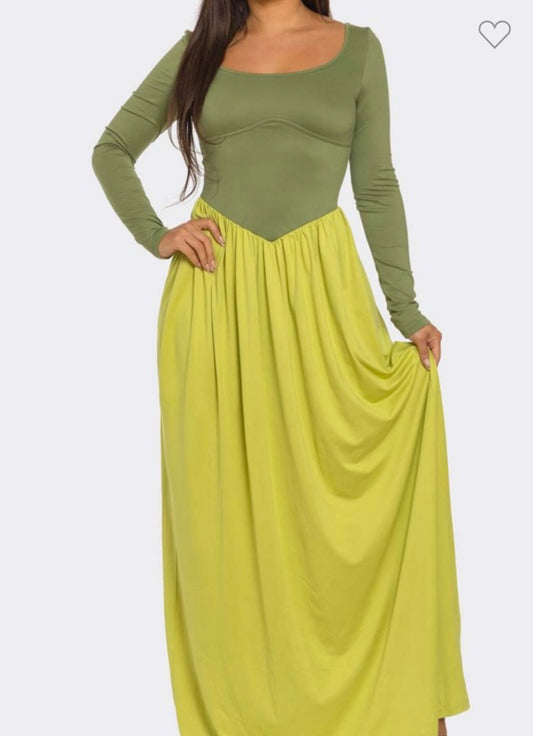 ColorBlock Maxi Dress