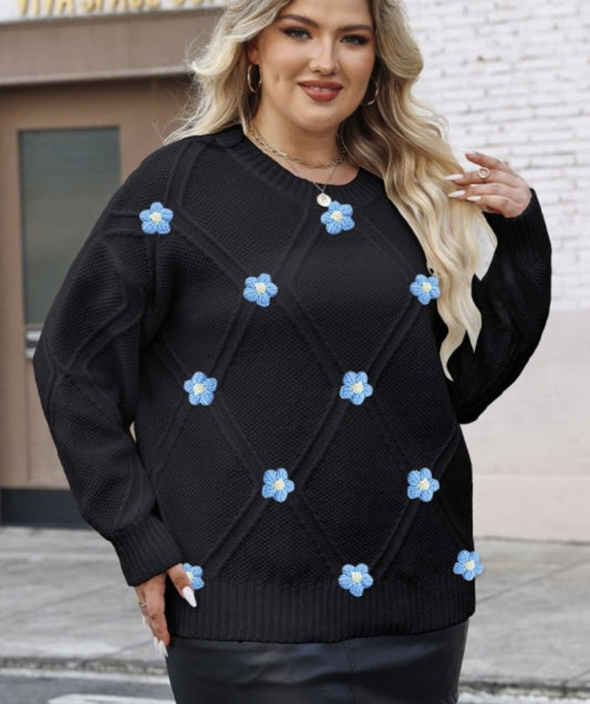 "Flower Bomb" PLUS SIZE Sweater