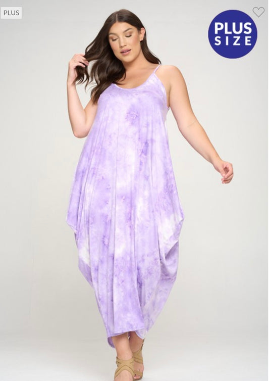 PLUS SIZE "Purple Rain" Balloon Maxi Dress