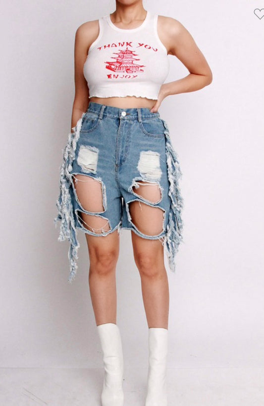 "Gotta Have Em" Destroyed Denim Shorts